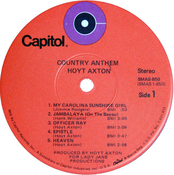 Hoyt Axton : Country Anthem (LP, Album)
