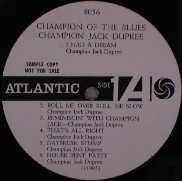 Champion Jack Dupree : Champion Of The Blues (LP, Album, Promo)