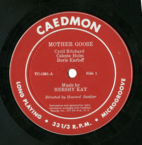 Cyril Ritchard, Celeste Holm, Boris Karloff, Howard O. Sackler*, Hershy Kay : Mother Goose (LP, Mono)