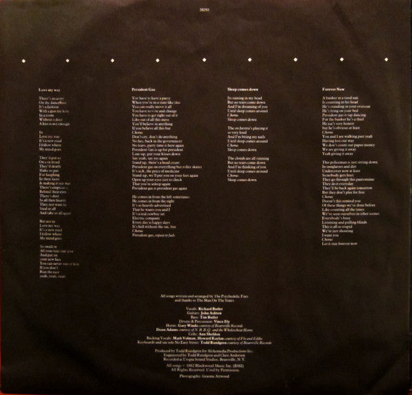 The Psychedelic Furs : Forever Now (LP, Album, Pit)