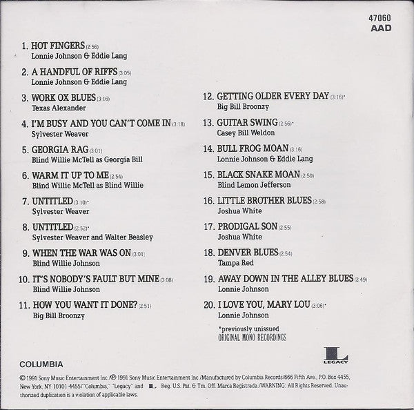 Various : Great Blues Guitarists: String Dazzlers (CD, Comp, Mono)