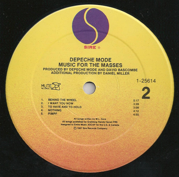 Depeche Mode : Music For The Masses (LP, Album, SRC)