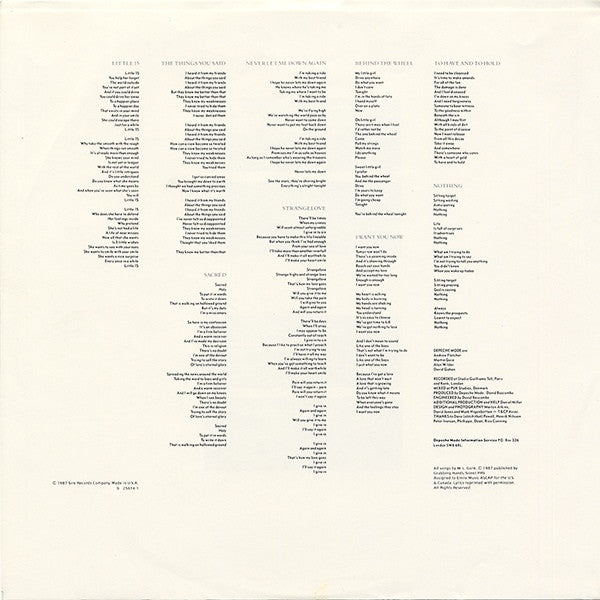 Depeche Mode : Music For The Masses (LP, Album, SRC)