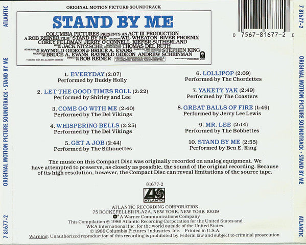 Various : Stand By Me (Original Motion Picture Soundtrack) (CD, Comp, Mat)