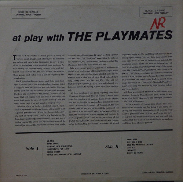The Playmates : At Play With The Playmates (LP)