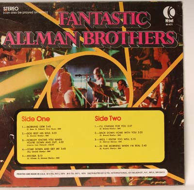 Allman Brothers* : Fantastic Allman Brothers - Original Hits (LP, Comp, Ltd, M/Print)