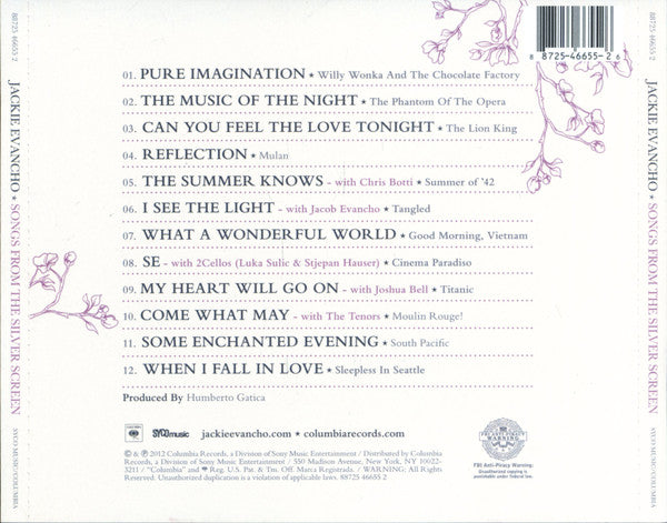 Jackie Evancho : Songs From The Silver Screen (CD, Album)