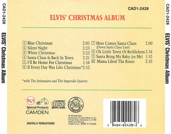 Elvis Presley : Elvis' Christmas Album (CD, Album, RE, RM)