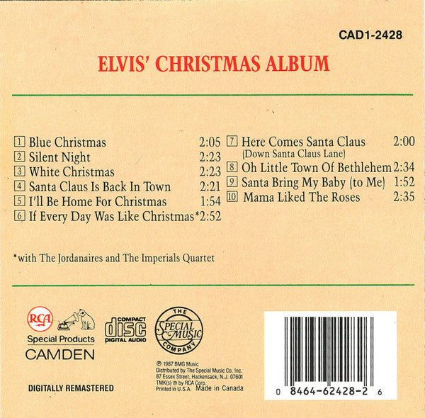 Elvis Presley : Elvis' Christmas Album (CD, Album, RE, RM)