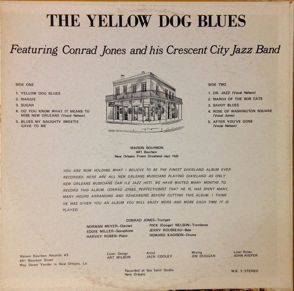 Conrad Jones And His Crescent City Jazz Band : The Yellow Dog Blues (LP)