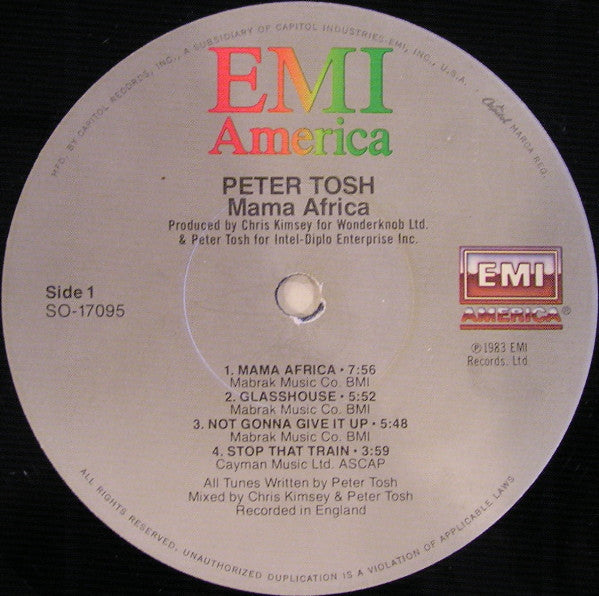 Peter Tosh : Mama Africa (LP, Album, Jac)