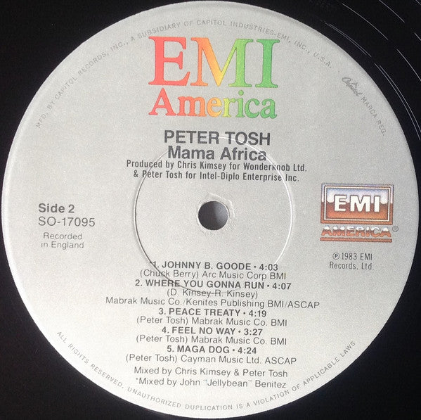 Peter Tosh : Mama Africa (LP, Album, Jac)