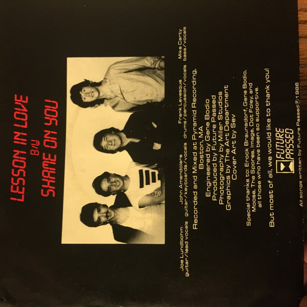 Future Passed (2) : Lesson In Love / Shame On You (7")