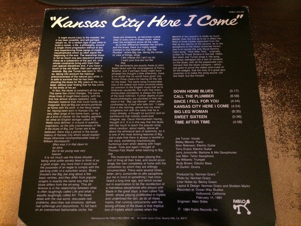Joe Turner* : Kansas City Here I Come (LP, Album)