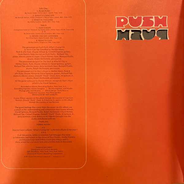 Herbie Mann : Push Push (LP, Album, RI,)
