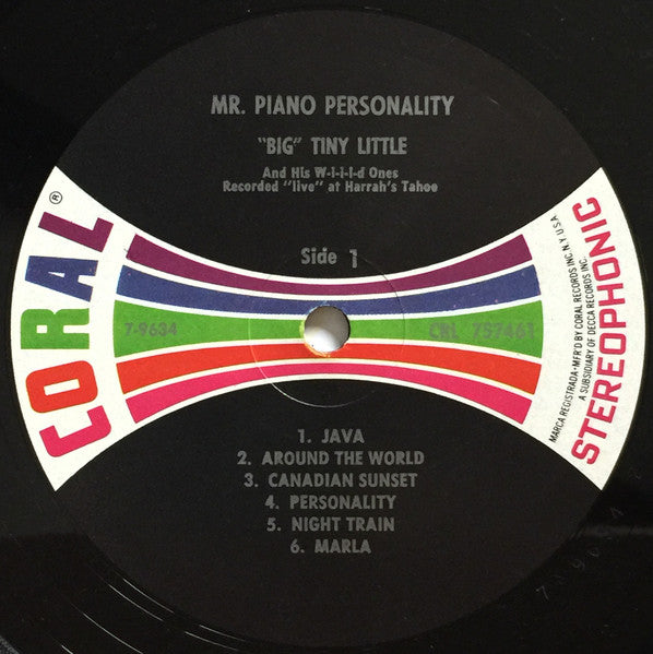 'Big' Tiny Little And His W-i-i-l-d Ones* : Mr. Piano Personality - Recorded Live At Harrah's (LP, Album)