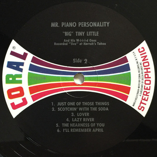 'Big' Tiny Little And His W-i-i-l-d Ones* : Mr. Piano Personality - Recorded Live At Harrah's (LP, Album)