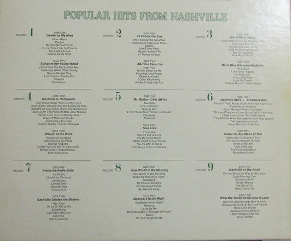 Various : Popular Hits From Nashville. 108 Pop Songs By 25 Great Nashville Stars (9xLP, Album, Comp + Box)