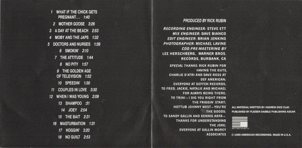 Andrew Dice Clay* : Dice (CD, Album, Club, RE)