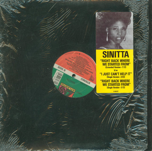 Sinitta : Right Back Where We Started From (12", SP )