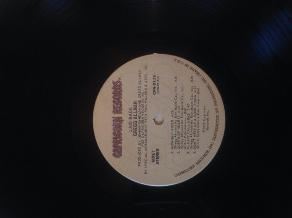 Gregg Allman : Laid Back (LP, Album, RE, Gat)