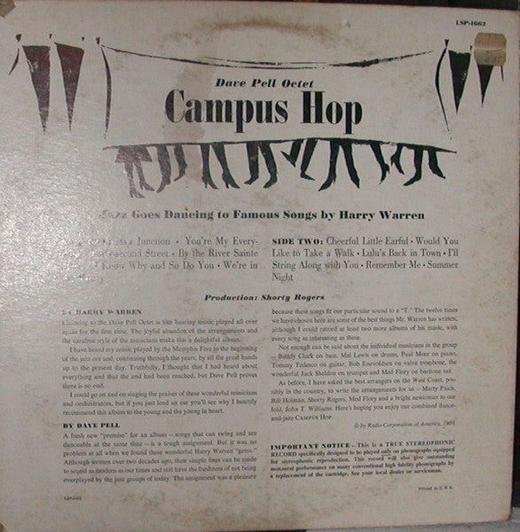 Dave Pell Octet : Campus Hop Jazz Goes Dancing (LP)