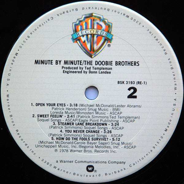 The Doobie Brothers : Minute By Minute (LP, Album, San)