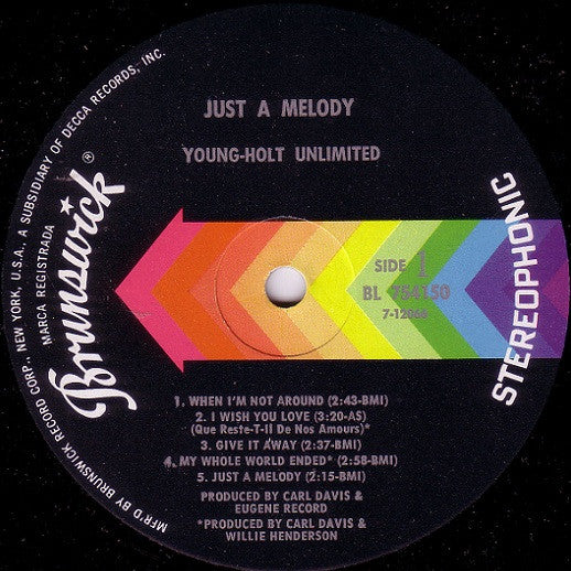 Young-Holt Unlimited* : Just A Melody (LP, Album, Glo)