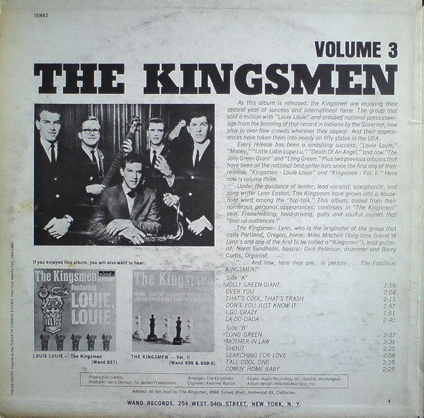 The Kingsmen : The Kingsmen Volume 3 (LP, Album)
