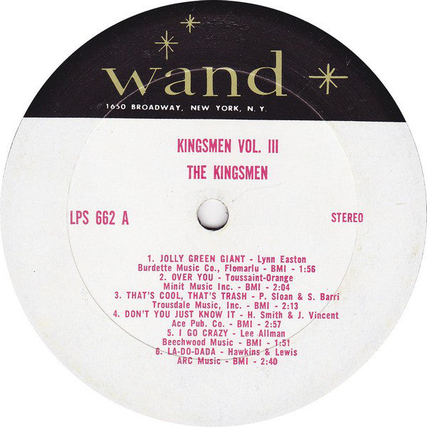 The Kingsmen : The Kingsmen Volume 3 (LP, Album)