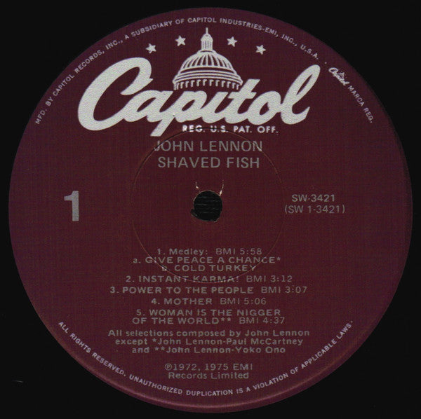 Lennon*, Plastic Ono Band* : Shaved Fish (LP, Comp, RE, Jac)