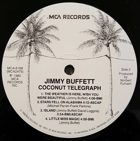 Jimmy Buffett : Coconut Telegraph (LP, Album, RP, Pin)