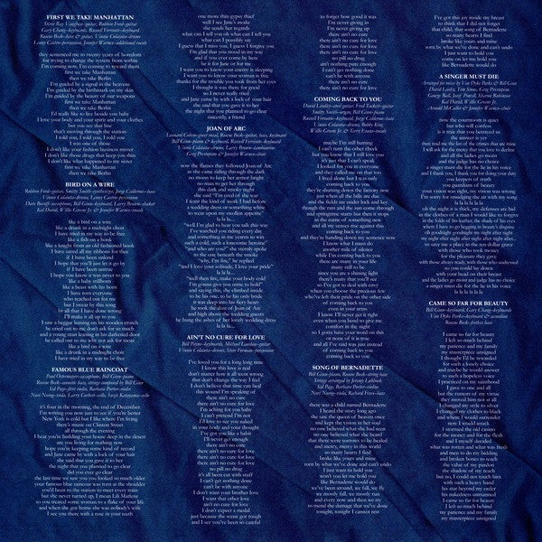 Jennifer Warnes : Famous Blue Raincoat (The Songs Of Leonard Cohen) (LP, Album, RE, RM, 180)