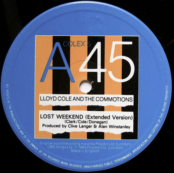 Lloyd Cole And The Commotions* : Lost Weekend (Extended Version) (12", Single)