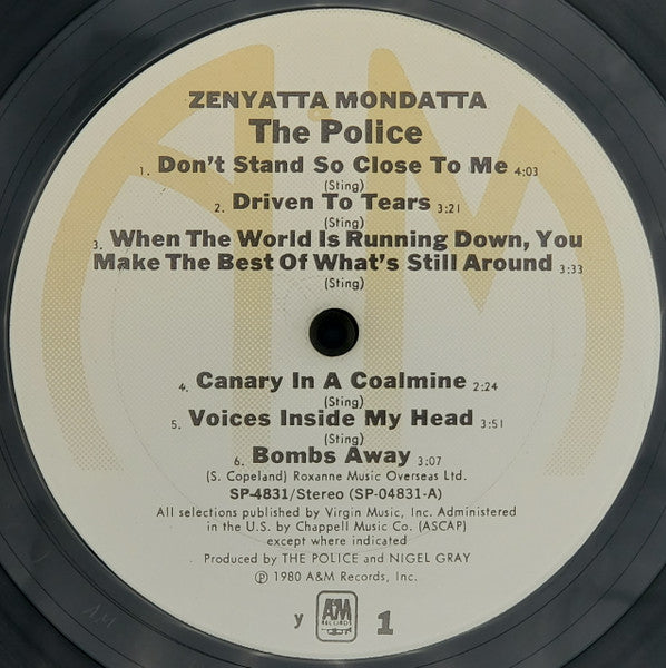 The Police : Zenyatta Mondatta (LP, Album, y -)