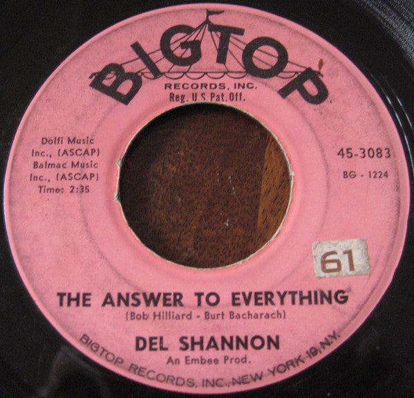 Del Shannon : So Long Baby (7", Single)
