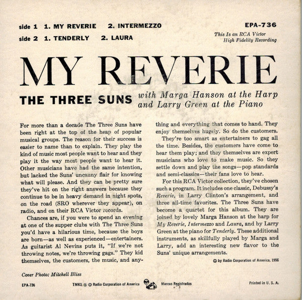 The Three Suns : My Reverie (7", EP)