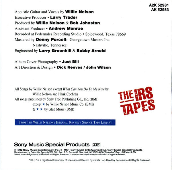 Willie Nelson : Who'll Buy My Memories? Vol 2 The IRS Tapes (CD, Album, Comp)