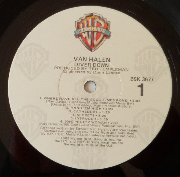Van Halen : Diver Down (LP, Album, RP, Jac)