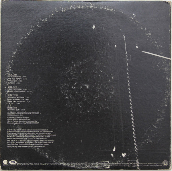 Grand Funk Railroad : Live Album (2xLP, Album, Win)