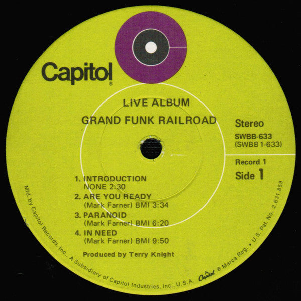 Grand Funk Railroad : Live Album (2xLP, Album, Win)