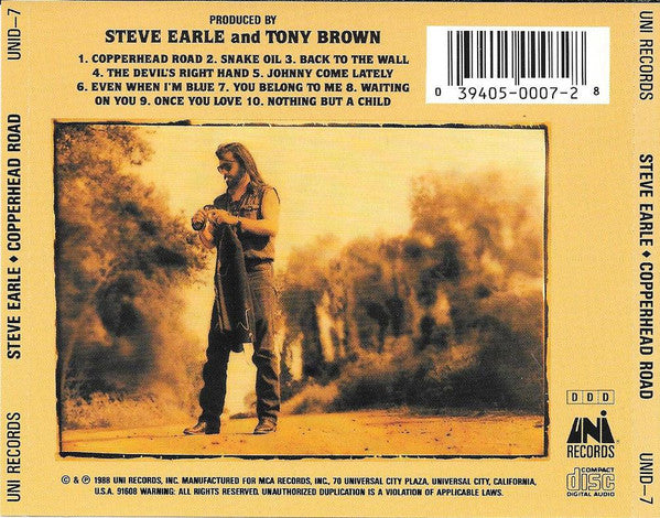 Steve Earle : Copperhead Road (CD, Album, RE)