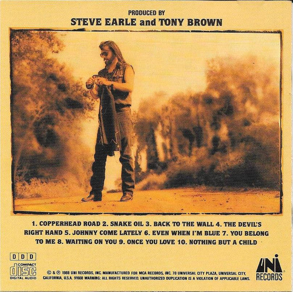Steve Earle : Copperhead Road (CD, Album, RE)