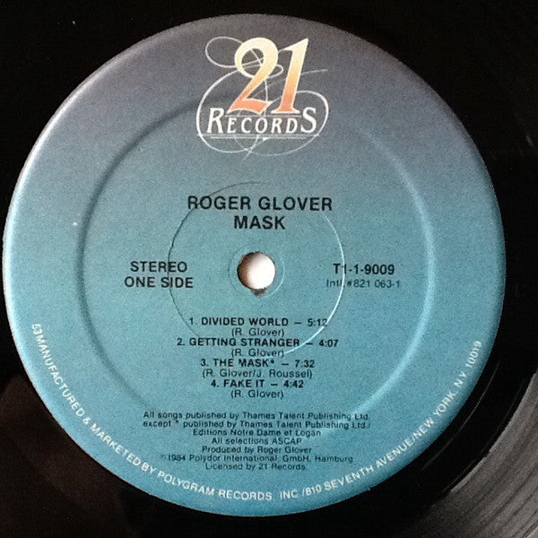 Roger Glover : Mask (LP, Album, 53 )