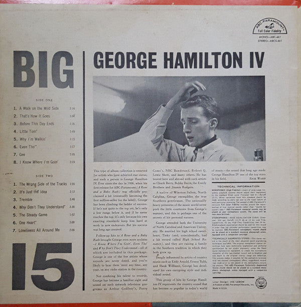 George Hamilton IV : Big 15 (LP, Album, Mono)