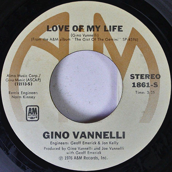 Gino Vannelli : Love Of My Life / Omens Of Love (7", Single)