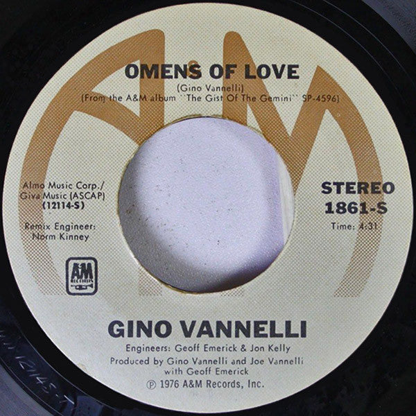 Gino Vannelli : Love Of My Life / Omens Of Love (7", Single)