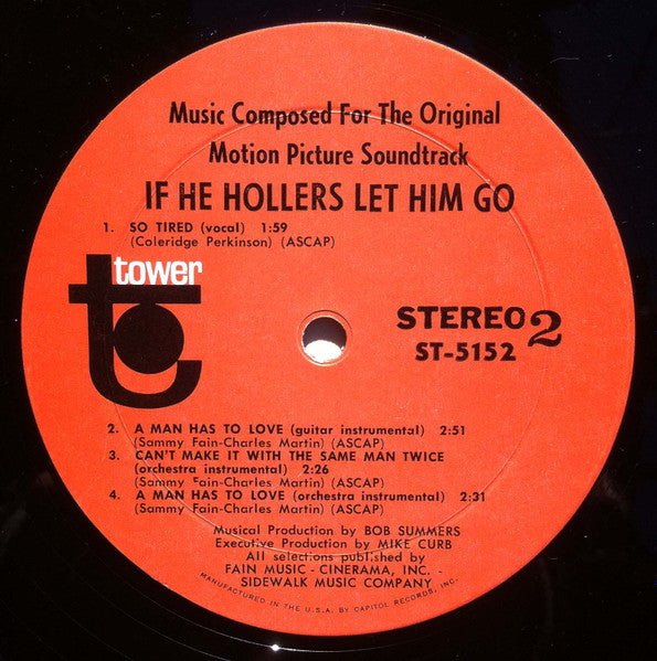 Various : If He Hollers, Let Him Go (Music Composed For The Original Motion Picture Soundtrack) (LP, Album)