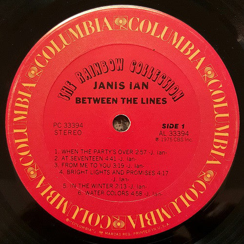 Janis Ian : Between The Lines (LP, Album, Ter)