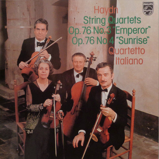 Haydn* - Quartetto Italiano : String Quartets Op. 76 No. 3 "Emperor" / Op. 76 No. 4 "Sunrise" (LP)